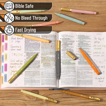 Aesthetic Pens, 10 Pack, Vibrant Colors, Fast Dry, No Smear Bible Pens No Bleed Through, 0.7mm Fine Point Pen, Ballpoint Pens Ballpoint, Fine Tip Pens for Note Taking, Pens Aesthetic