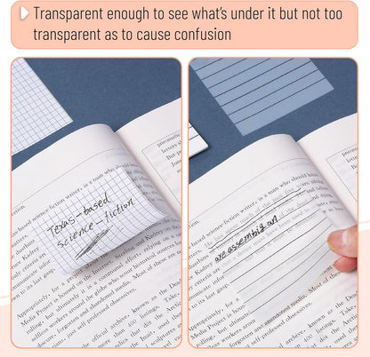 Lined Transparent Sticky Notes 3x3, 10 Pads, 500 Sheets
