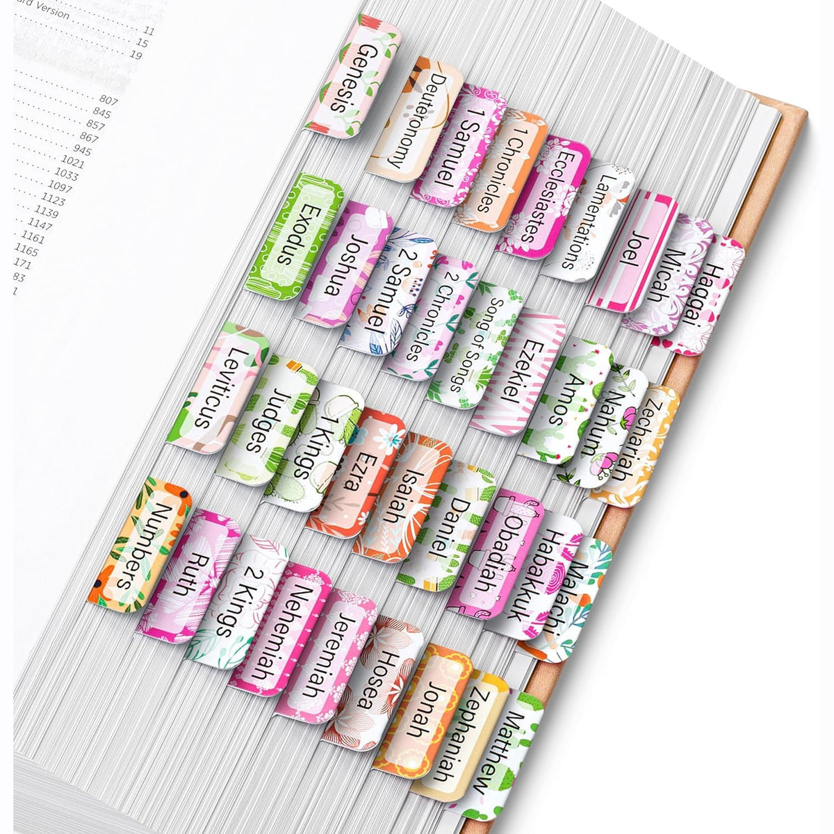 Mr. Pen- Bible Tabs, 120 pcs, Garden Glory, Laminated Bible Tabs for Women