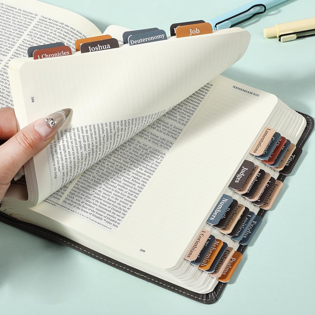 Mr. Pen- Bible Tabs, 75 Tabs, Velvet Ember, Laminated Bible Tabs for Women and Men, Bible Tabs for Study Bible