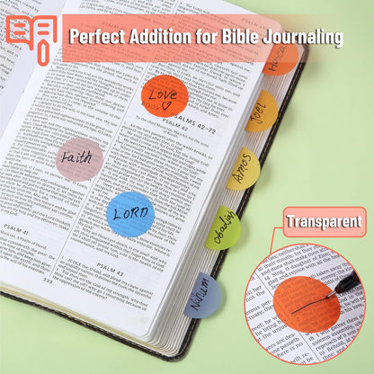 Bulk Round Transparent Sticky Notes Set, 28 Pads, 1120 Sheets