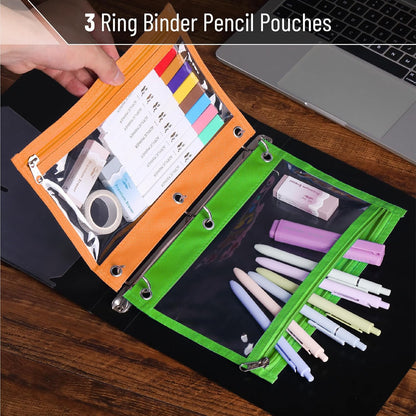 Mr. Pen- Pencil Pouch, 5 Pack, Pastel Pencil Pouches with Clear Windows on Both Sides