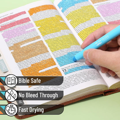 Mr. Pen- Gel Highlighter, 8 Pack, Sunshine & Smiles, Bible Highlighters No Bleed, No Bleed Highlighters, Bible Highlighter, Bible Markers
