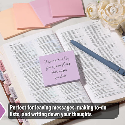 Colorful Sticky Notes 3x3 Inch, 12 Pads, 600 Sheets, Sunset Sorbet