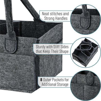Mr. Pen- Baby Diaper Caddy Organizer, Charcoal Gray, Diaper Organizer