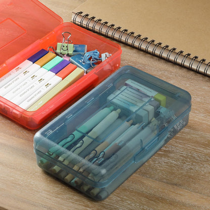 Mr. Pen- Pencil Box, 3 Pack, Assorted Colors, Plastic Pencil Box Case, Pencil Case