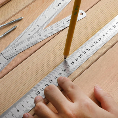 Stainless Steel Rulers Set, 3 Pack, 6” 8” 12”, Thin Metal