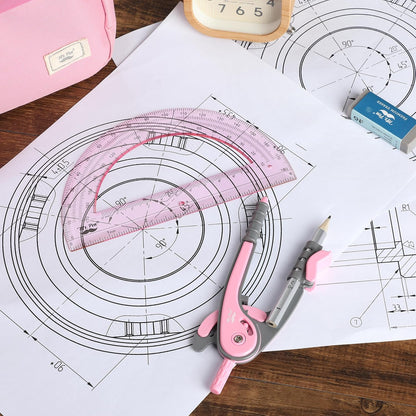 Mr. Pen- Compass and Protractor Set, Rogue Pink, Compass Geometry Tool, Protractor and Compass Set, Compass Drawing Tool