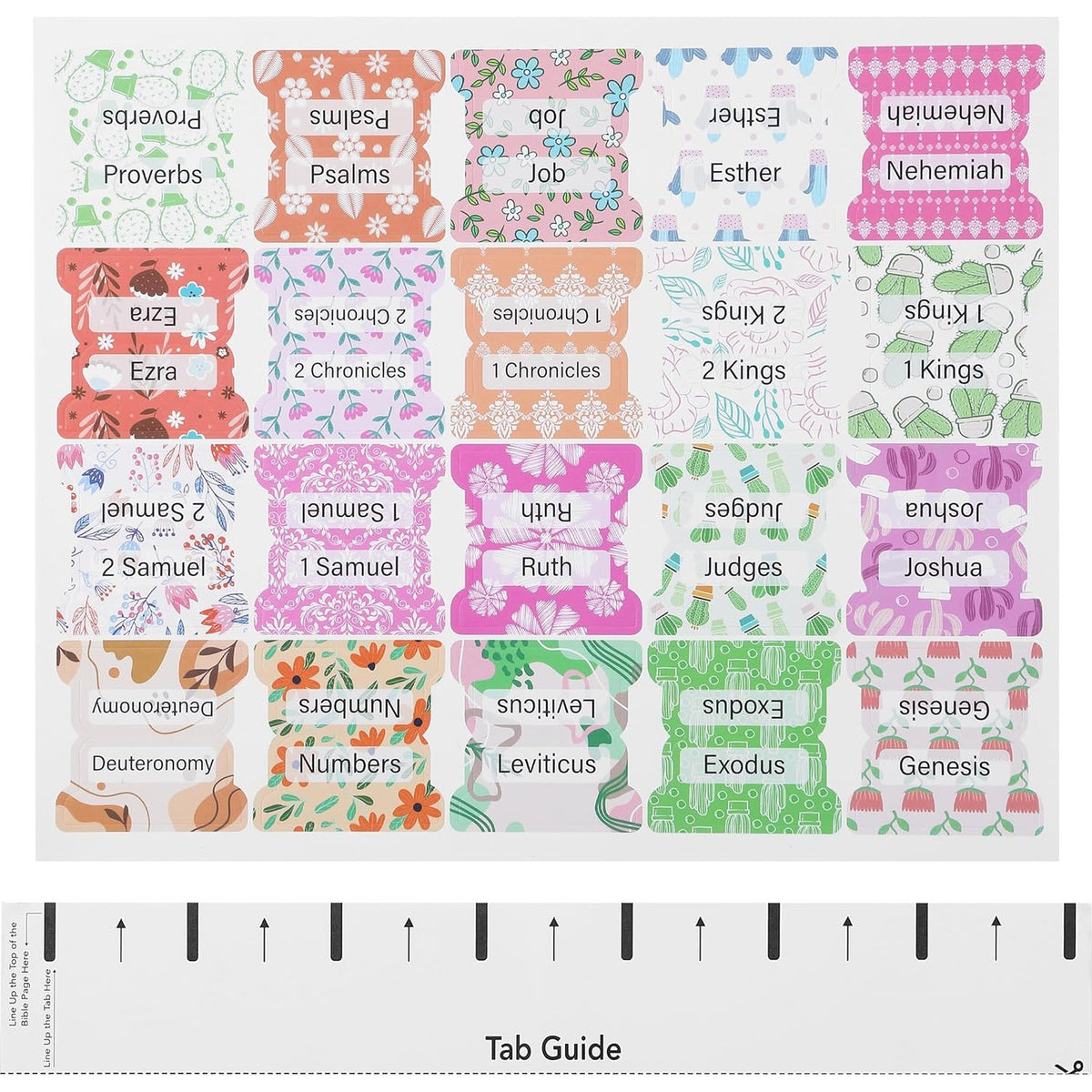 Mr. Pen- Bible Tabs, 120 pcs, Garden Glory, Laminated Bible Tabs for Women