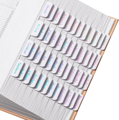 Mr. Pen- Bible Tabs, 75 Tabs, Holographic Laminated Bible Tabs for Women and Men