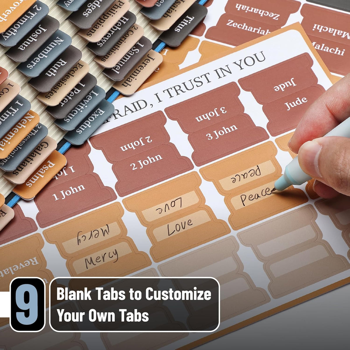 Mr. Pen- Bible Tabs, 75 Tabs, Velvet Ember, Laminated Bible Tabs for Women and Men, Bible Tabs for Study Bible