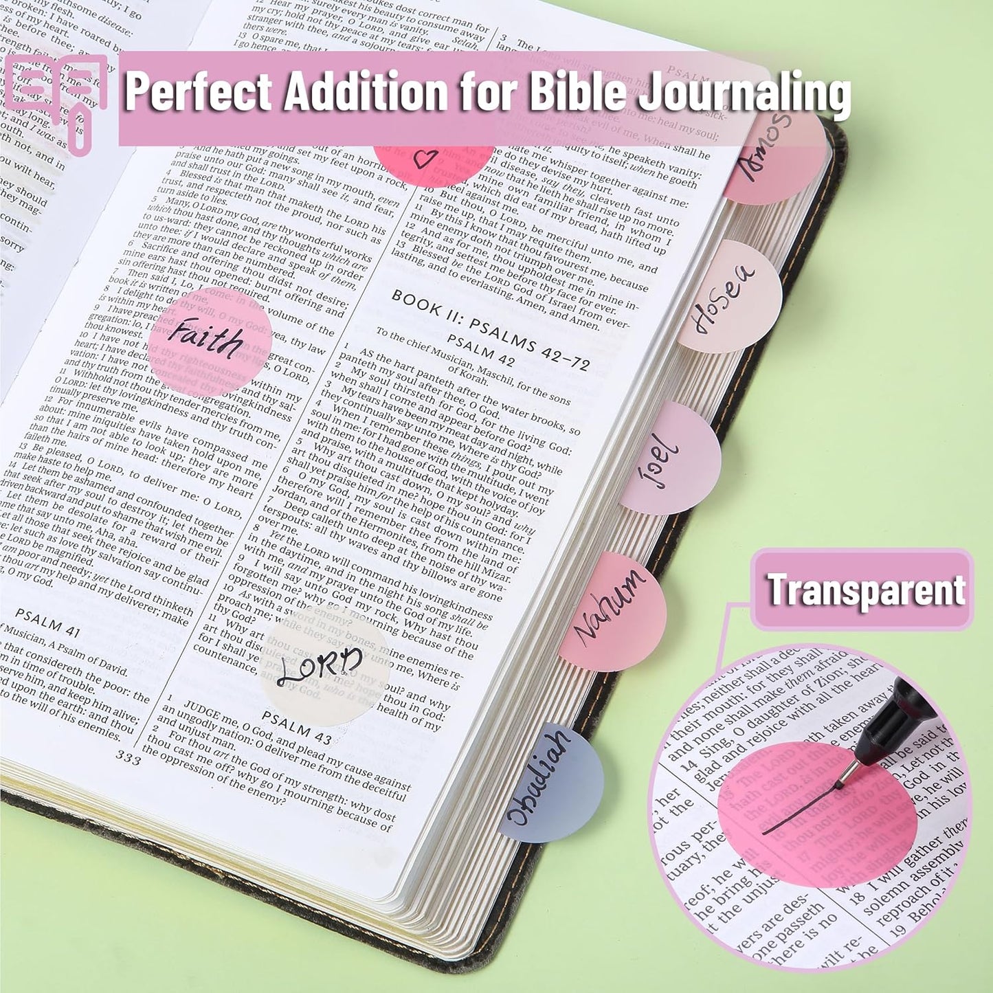 Mr. Pen- Transparent Sticky Note Set, 560Sheets, Colorful, Round Transparent Sticky Notes Set, Bible Sticky Notes Clear Sticky Notes Transparent