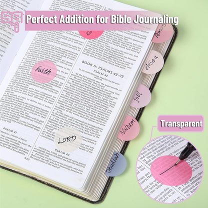 Mr. Pen- Transparent Sticky Note Set, 560Sheets, Colorful, Round Transparent Sticky Notes Set, Bible Sticky Notes Clear Sticky Notes Transparent
