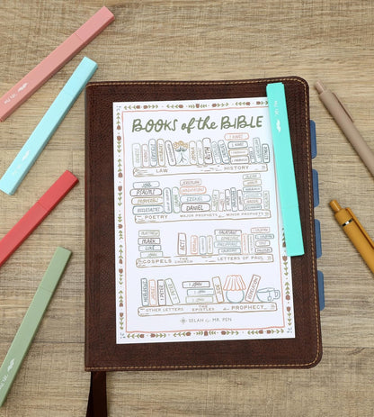 Mr. Pen Bible Reading Tracker Sticker Set of 10, 5x7 Matte Finish, Color Your Books Visual Milestone for Bible Journaling, Hand Designed