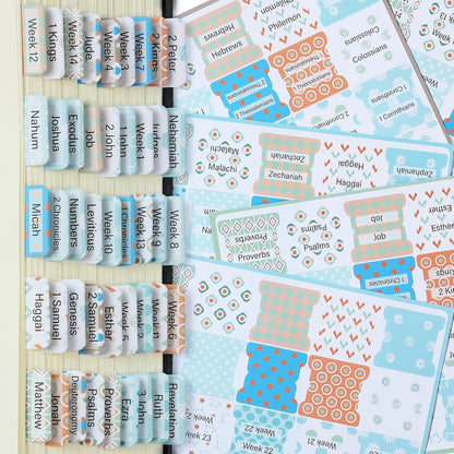 Mr. Pen- Bible Tabs, 120 pcs, Pastel Mosaic, Laminated Bible Tabs for Women and Men