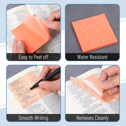 Bulk Plastic Glitter Sticky Notes 3x3, 20 Pads, 1000 Sheets, Prism Glow