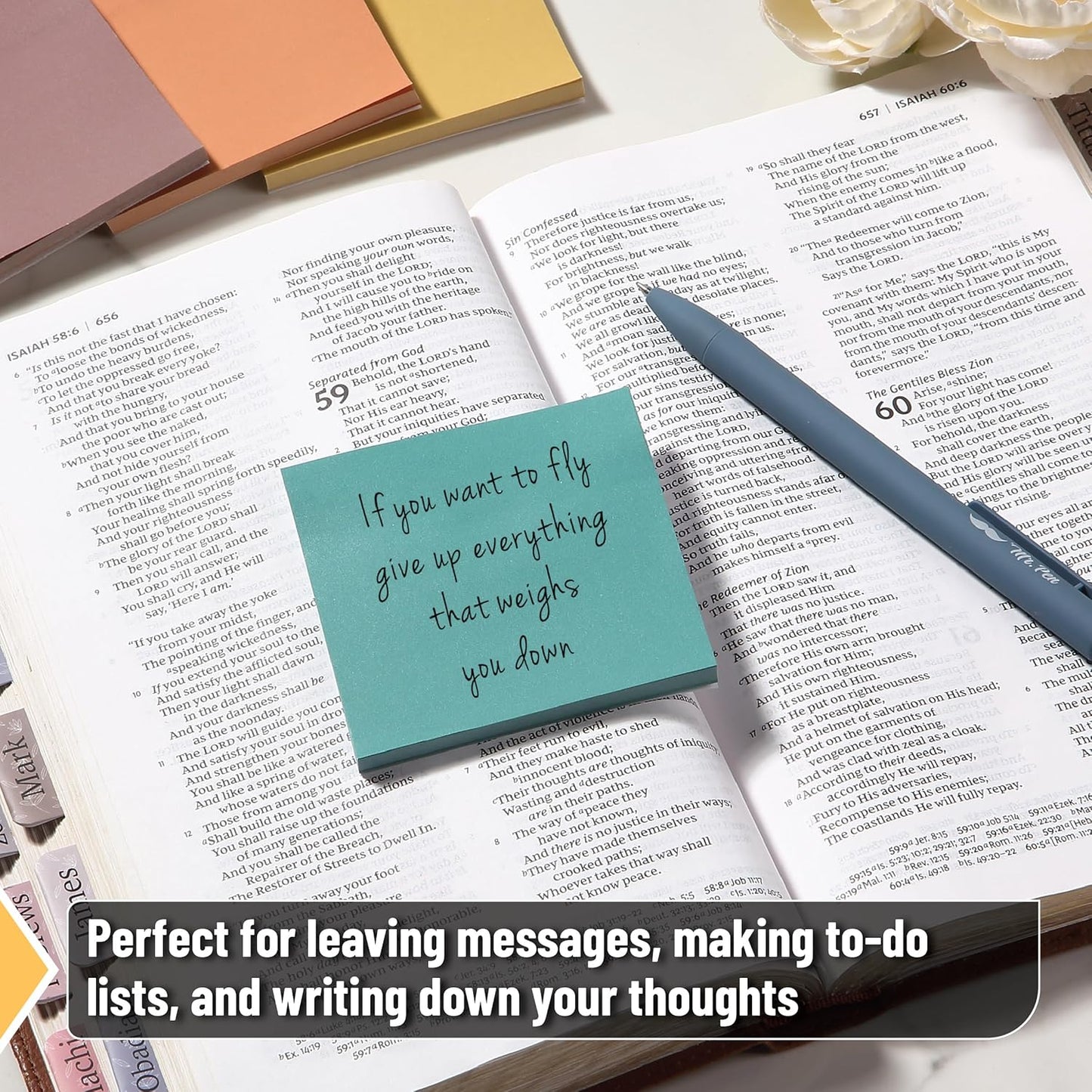 Earthy Colors Sticky Notes 3x3, 12 Pads, 600 Sheets