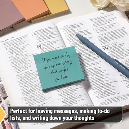 Earthy Colors Sticky Notes 3x3, 12 Pads, 600 Sheets