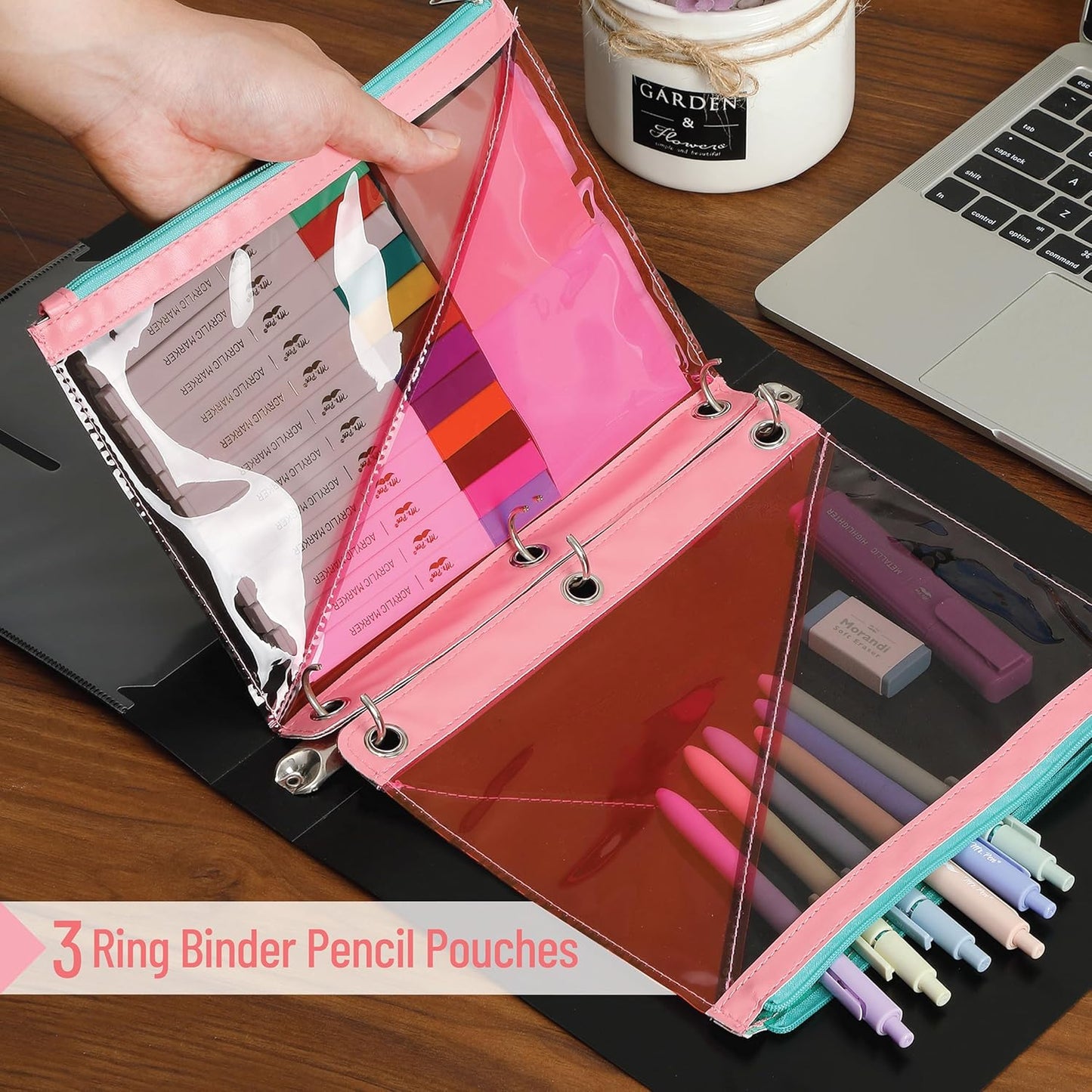 Mr. Pen- Transparent Pencil Pouches, 2 Pack, Pencil Pouch for 3 Ring Binder Pencil Pouch, Pencil Cases