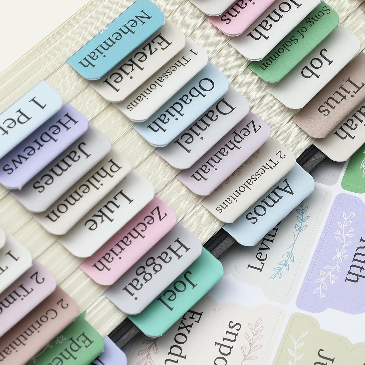 Mr. Pen- Bible Tabs, 75 pcs, Serenity Scripture, Laminated Bible Tabs for Women and Men