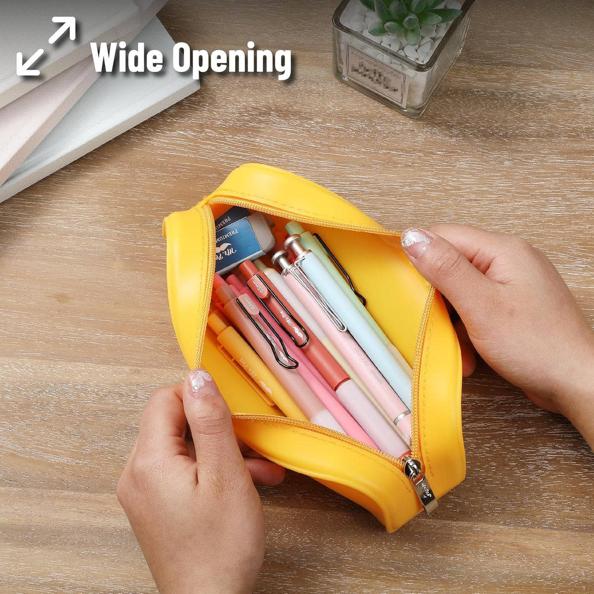 Mr. Pen- Silicone Pencil Case Pouch, Golden Honey, Aesthetic Multipurpose Design