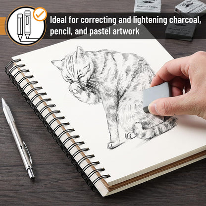 Mr. Pen- Kneaded Eraser, 3 Pack, Grey, 1.44"x1.36" Kneaded Erasers for Artists, Art Eraser