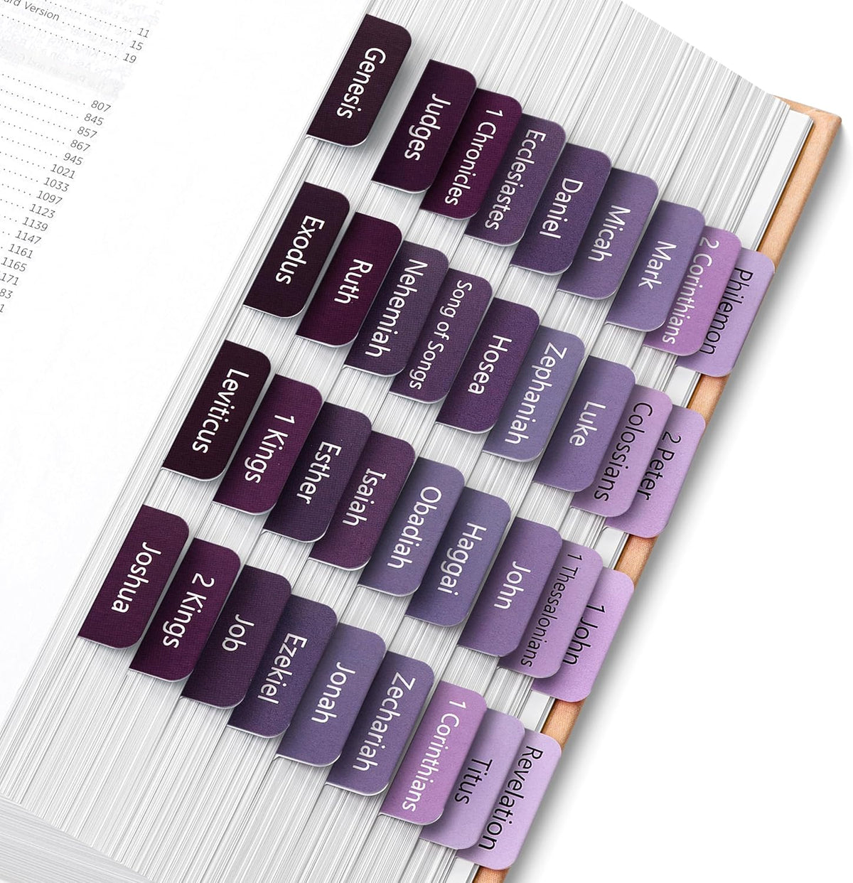Mr. Pen- Bible Tabs, 75 Tabs, Ethereal Amethyst, Laminated Bible Tabs for Women and Men, Bible Tabs for Study Bible