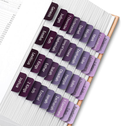 Mr. Pen- Bible Tabs, 75 Tabs, Ethereal Amethyst, Laminated Bible Tabs for Women and Men, Bible Tabs for Study Bible