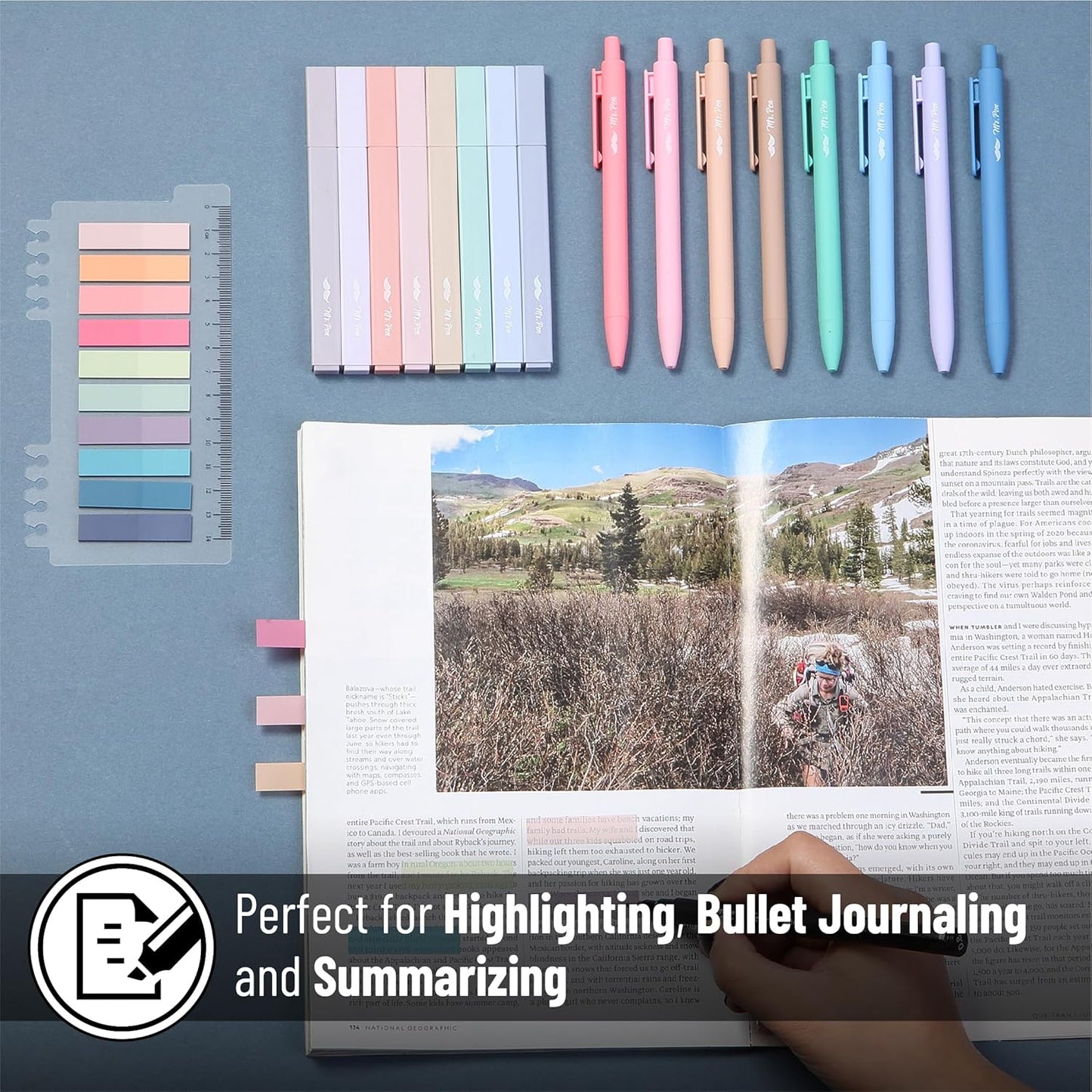 Mr. Pen- Aesthetic Bible Highlighters and Pens No Bleed, 16 Pack, 200 Sheets Transparent Sticky Tabs, Bible Highlighters No Bleed Highlighters for Bible Pages No Bleed
