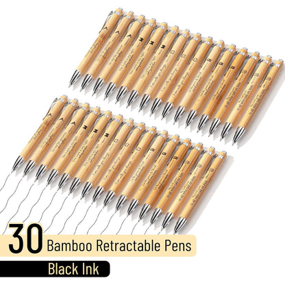 Mr. Pen- Bible Verse Pens, 30 Pack, Retractable Bamboo Pen, Black Ink, Christian Pens for Women Men, Bible Pens No Bleed Through, Ballpoint Pens Ballpoint