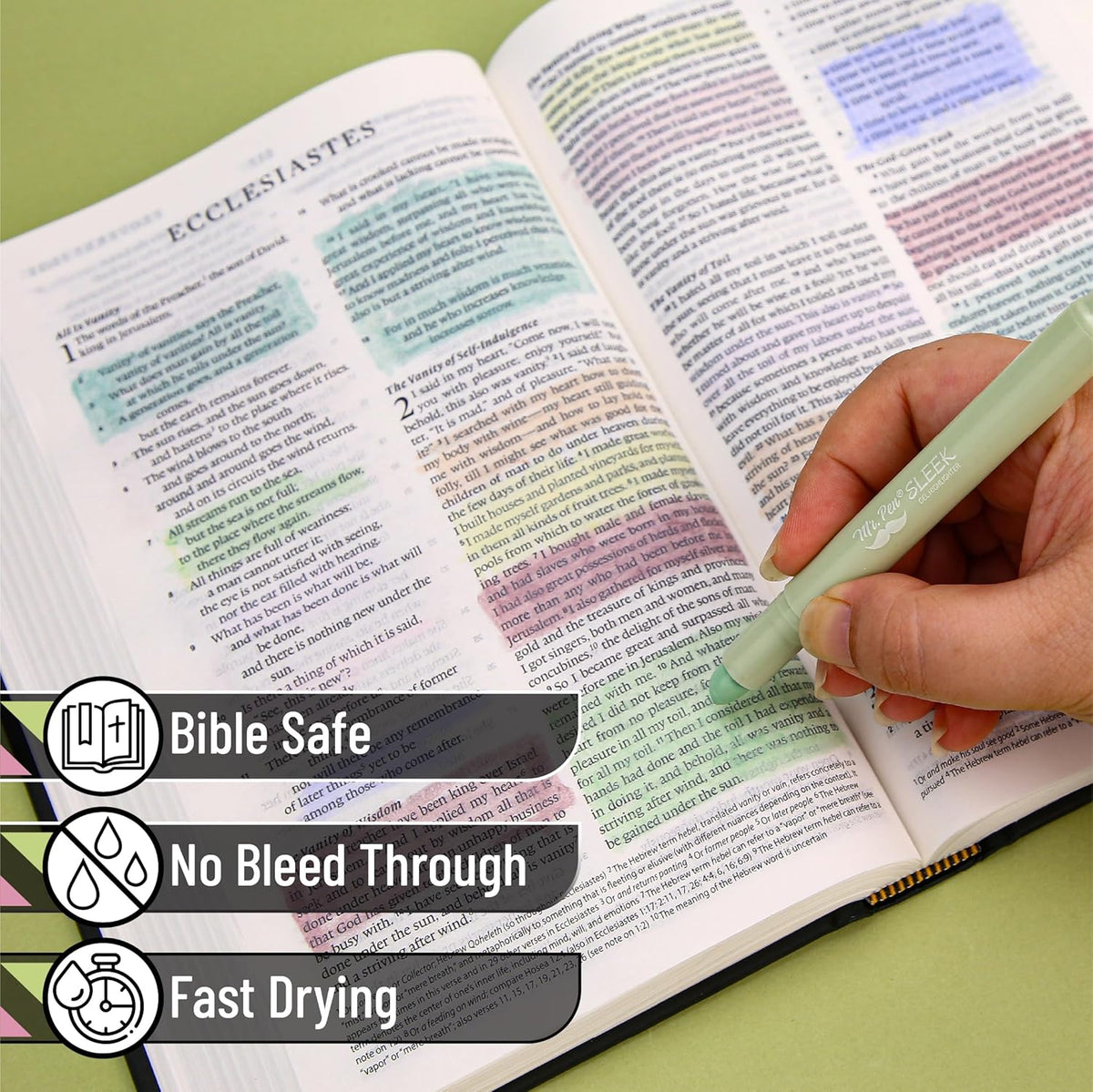 Mr. Pen- Gel Highlighter, 12 Pack, Morandi Colors, Bible Highlighters No Bleed