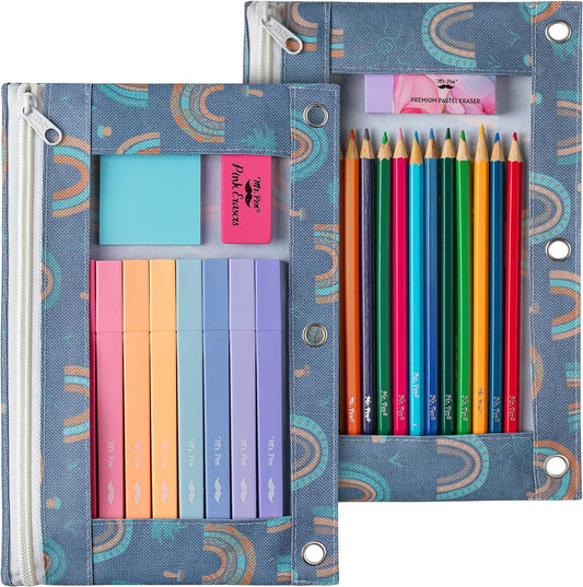 Buy Mr Pen Pencil Pouch, 2 pack pencil pouches, 3 Ring Binder Pouch, Pencil Bags with Zipper