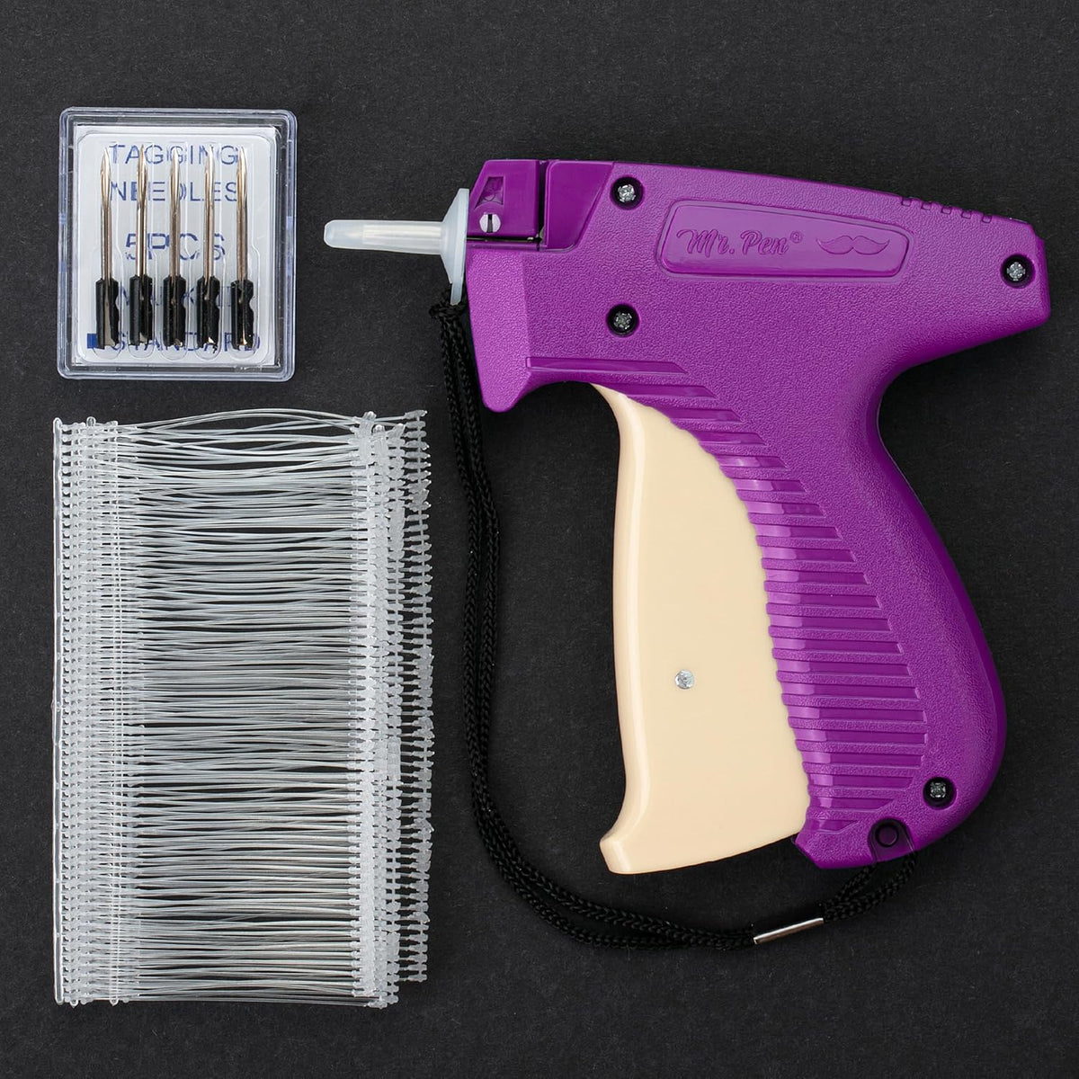 Mr. Pen- Tagging Gun, 5 Needles, 1008 pcs 2" Barbs Fasteners, Purple & White, Tagging Gun for Clothing Tag Gun for Clothes Tag Gun, Price Tag Gun