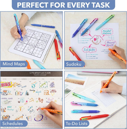 Mr. Pen- Erasable Multicolor Pen, 4-in-1, 5 Pack, Colorful Ink