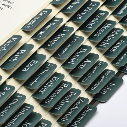 Mr. Pen- Laminated Bible Tabs, 75 pcs, Elegant Green, Easy-to-Read & Apply, Tear Resistant Index Tabs for Women and Men