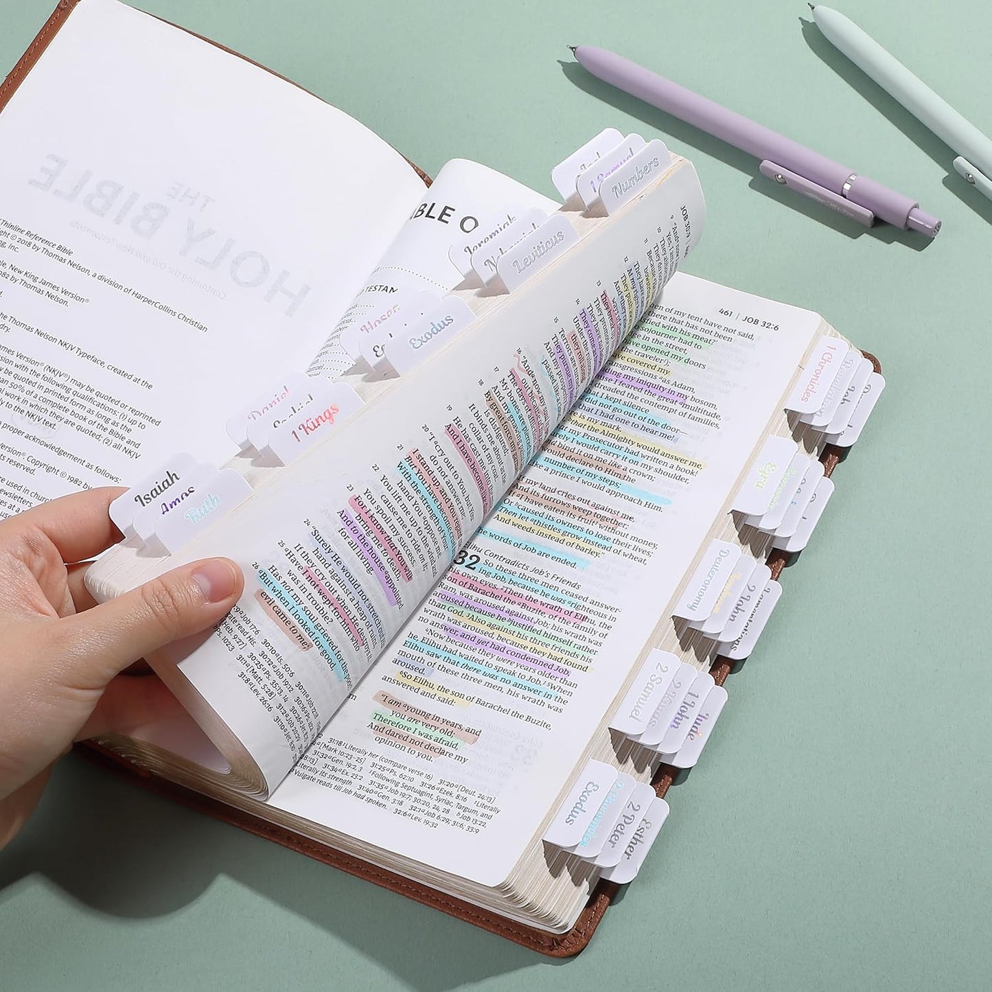 Mr. Pen- Bible Tabs, 75 Tabs, Holographic Laminated Bible Tabs for Women and Men