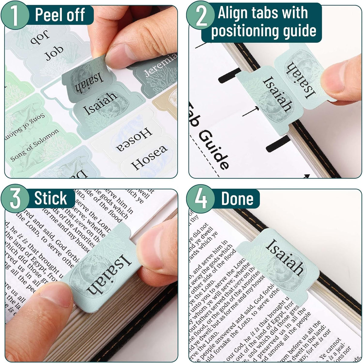 Mr. Pen- Bible Tabs, 75 Tabs, Coastal Meadow, Laminated Bible Tabs for Women and Men