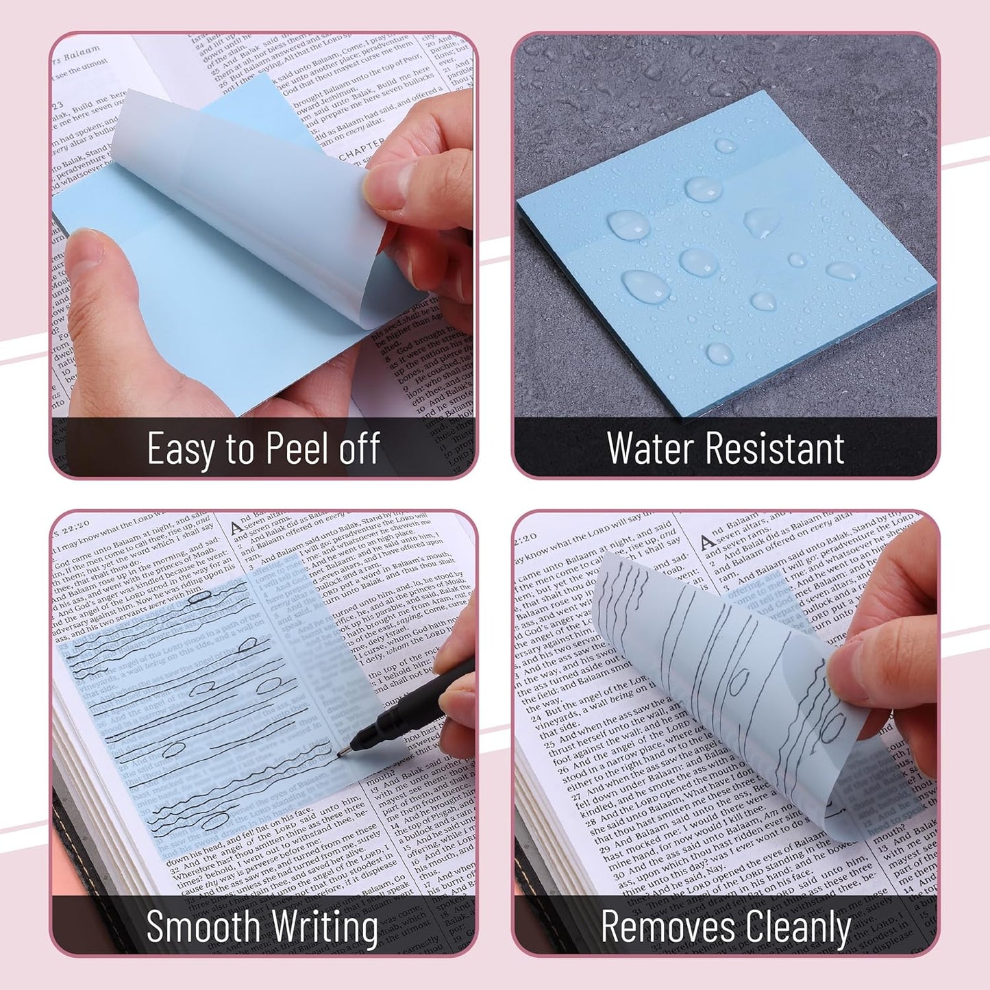 Mr. Pen- Transparent Sticky Notes, 3”x3”, Dreamy Pastel, 12 Pads, 600 Sheets, See Through Sticky Notes, Bulk Sticky Notes Transparent