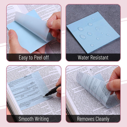 Mr. Pen- Transparent Sticky Notes, 3”x3”, Dreamy Pastel, 12 Pads, 600 Sheets, See Through Sticky Notes, Bulk Sticky Notes Transparent