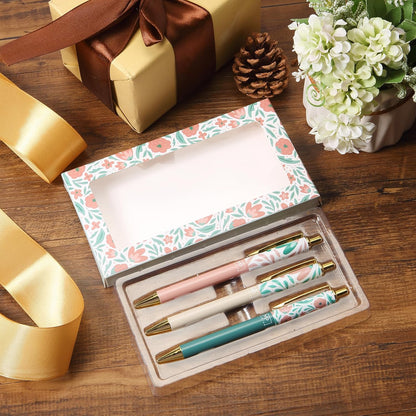 Mr. Pen- Luxury Floral Pen Set, 3 pcs, Black Ink Ballpoint Pens