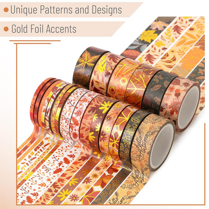 Mr. Pen- Washi Tape Set, 21 Rolls, Autumn Leaves, Decorative Tape, Washi Tapes