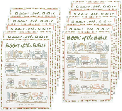 Mr. Pen Bible Reading Tracker Sticker Set of 10, 5x7 Matte Finish, Color Your Books Visual Milestone for Bible Journaling, Hand Designed