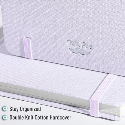 Customizable Dotted Journal Notebook, 5.7"x8.3", 160 Pages, Fabric Hardcover