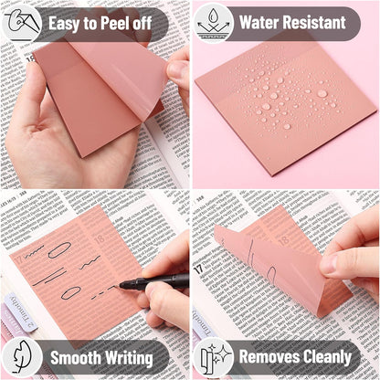 Mr. Pen- Transparent Sticky Notes, 3x3, 200 Sheets, Vintage Colors