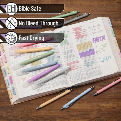 Mr. Pen- Bible Highlighters and Pens No Bleed, 12 Pack, Gel Highlighters, Bible Pens No Bleed Through