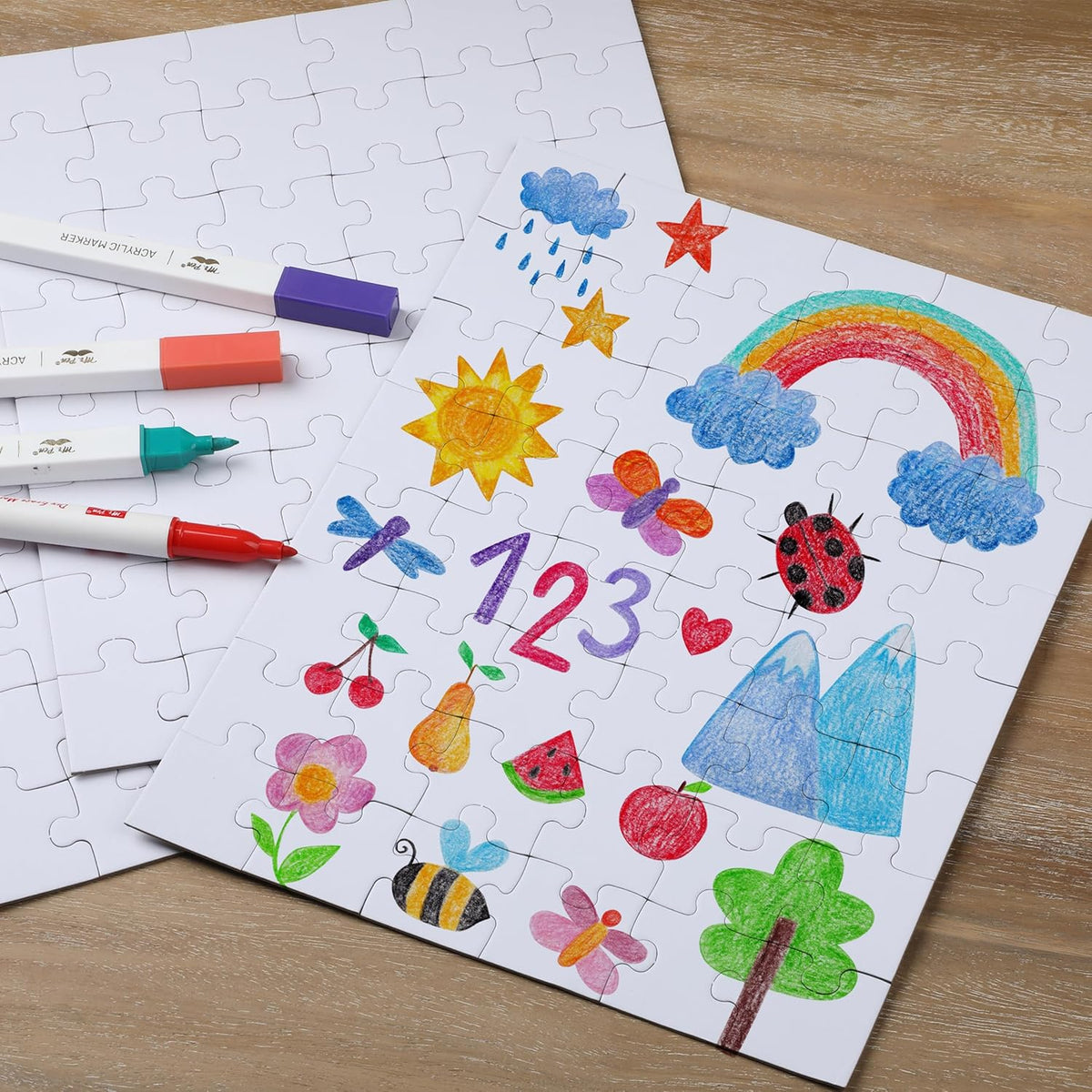 Mr. Pen- Blank Puzzle, 36 Pack, 48 Pieces/Pack, 8.5" x 11", White, Blank Puzzles to Draw on