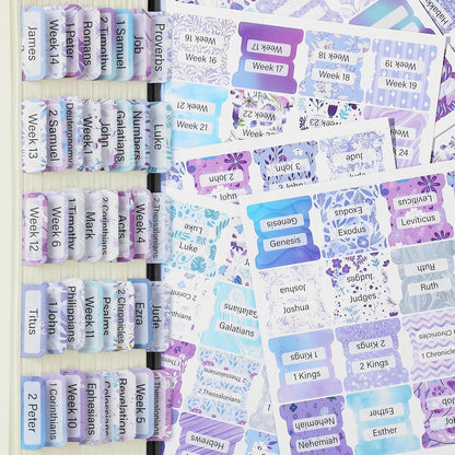 Mr. Pen- Bible Tabs, 120 pcs, Lavender Breeze, Laminated Bible Tabs for Women