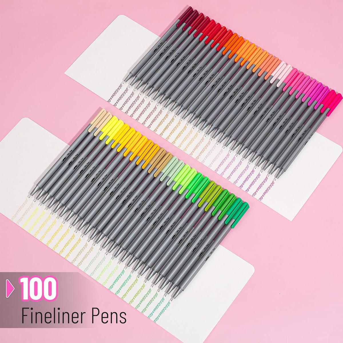 Mr. Pen- Fineliner Pens, 100 pcs, Colorful Pens, 0.4mm Fineliners Pens, Art Pens