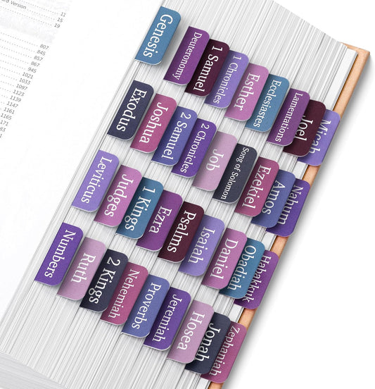 Mr. Pen- Bible Tabs, 75 Tabs, Amethyst Dreams, Laminated Bible Tabs for Women and Men, Bible Tabs for Study Bible