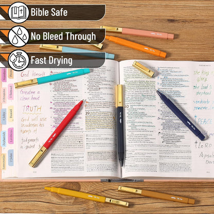 Aesthetic Pens, 10 Pack, Vintage Color Ink, Fast Dry, No Smear Bible Pens No Bleed Through, 0.7mm Fine Point Pen, Ballpoint Pens Ballpoint, Fine Tip Pens for Note Taking, Pens Aesthetic